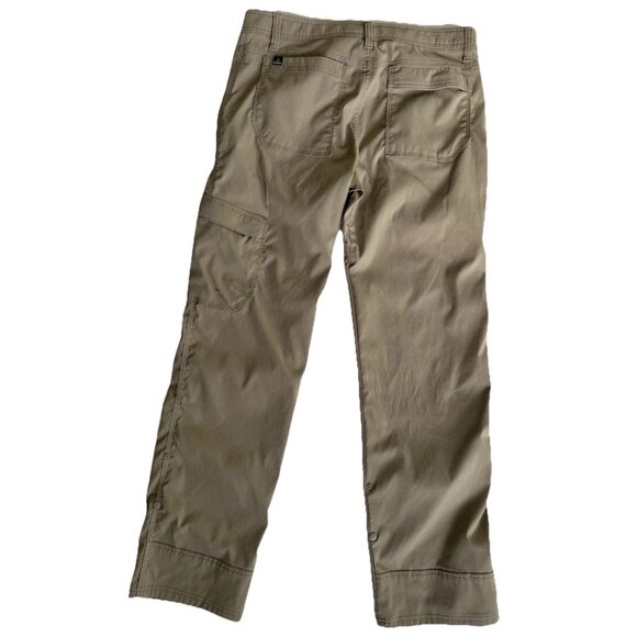 Prana Breathe Pants Men's Size 32 X 32 Tan Cargo Belted Stretch Nylon Hiking - Picture 7 of 10